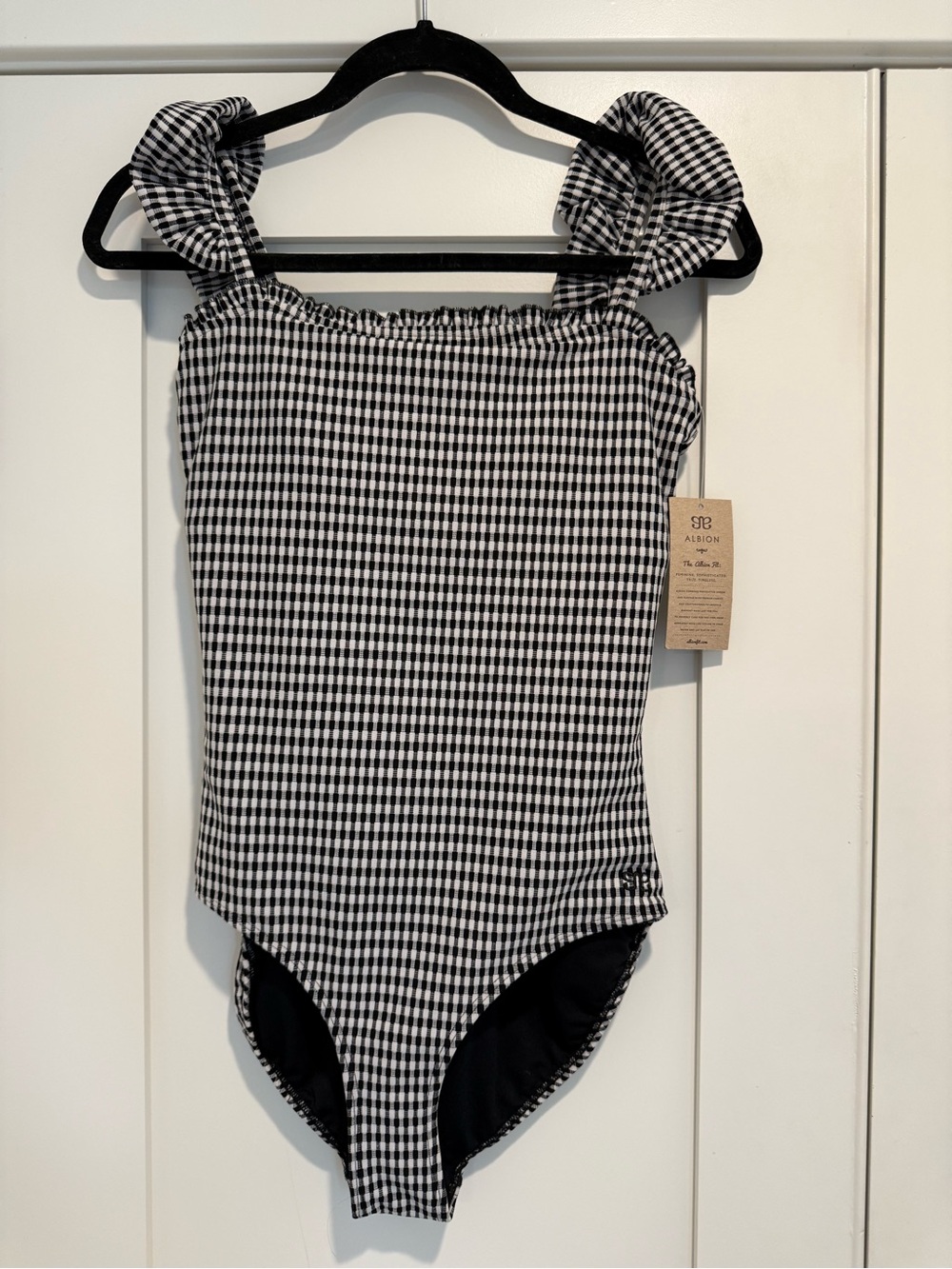 NWT Albion Hamptons Black & White Gingham One-Piece Swimsuit- Size Medium
